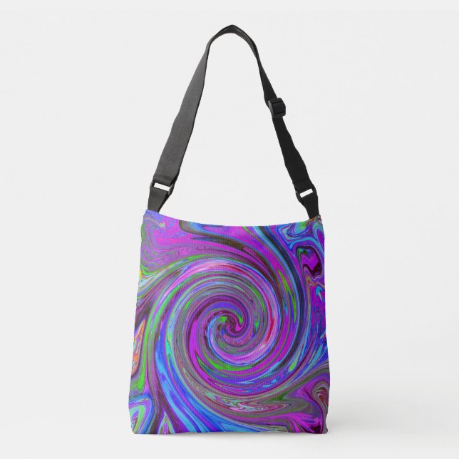 Bolsa Ajustável Colorido Design Abstrato Retro com Redemoinho Mage (Frente)