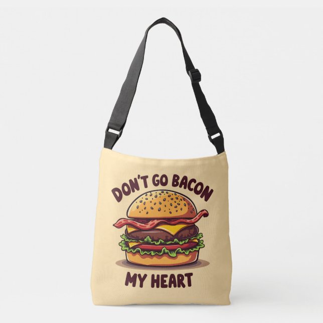Bolsa Ajustável Comida Engraçado Pun Bacon Lover Cheeseburger Desi (Frente)