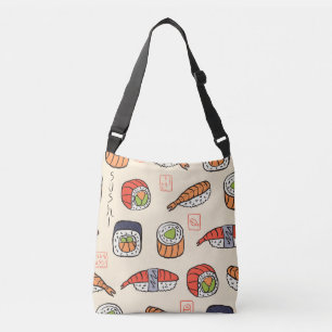 Bolsa Ajustável Comida sushi, design de padrão uniforme.