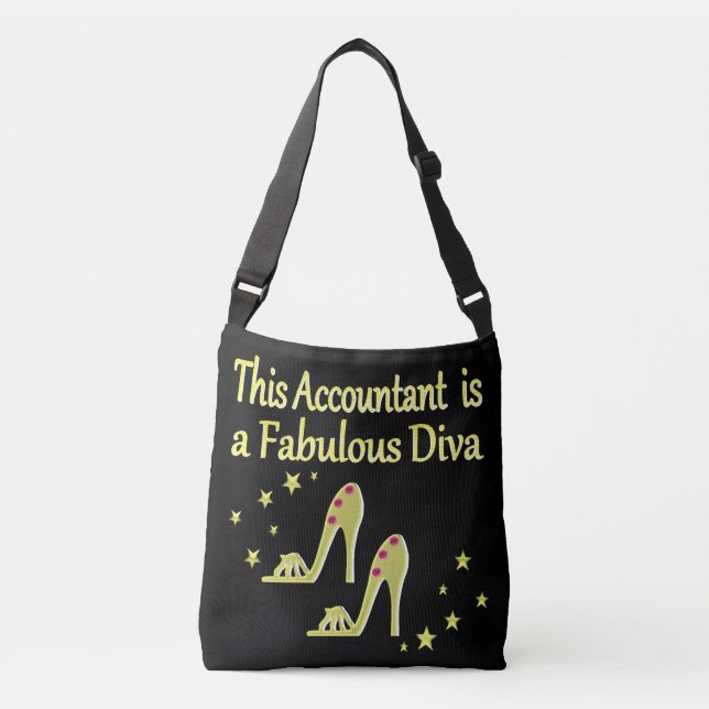 BOLSA AJUSTÁVEL CONTABILISTA DOURADA GLITZY DIVA DESIGN (Frente)