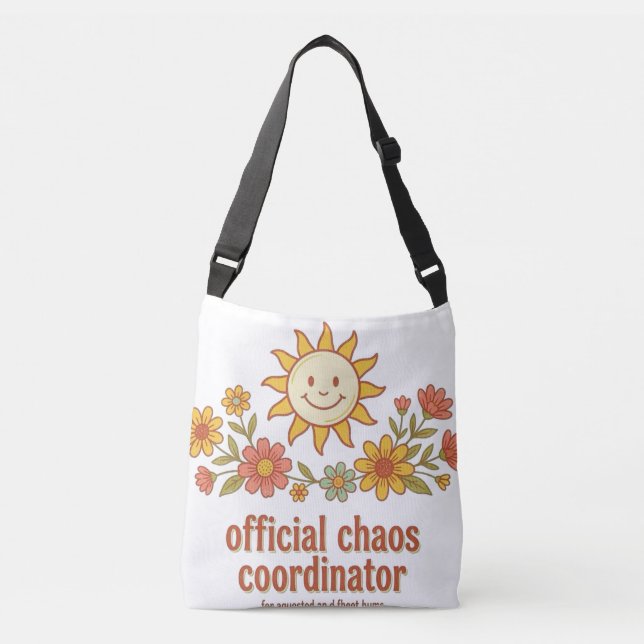Bolsa Ajustável Coordenador de Caos Oficial Design Retro Feliz do  (Frente)
