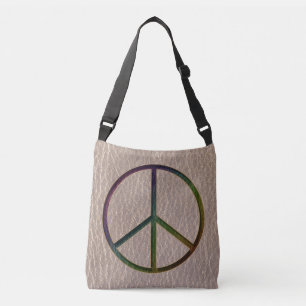 Bolsa Ajustável Cor da paz do Couro-Olhar macia