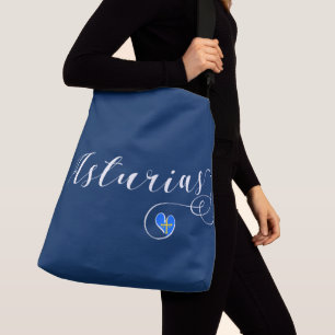 Bolsa Ajustável Coração da bandeira das Astúrias, Asturies,