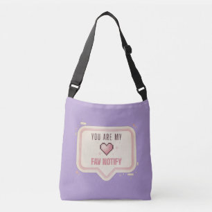 Bolsa Ajustável Coração de Pixel Kawaii "Você É Minha Notificação 