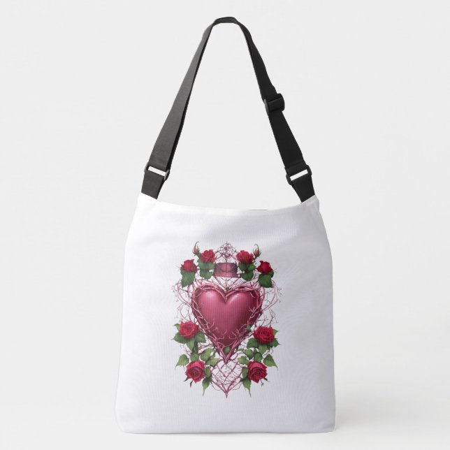 Bolsa Ajustável Coração de Tatuagem com Espórns Cruzado (Frente)