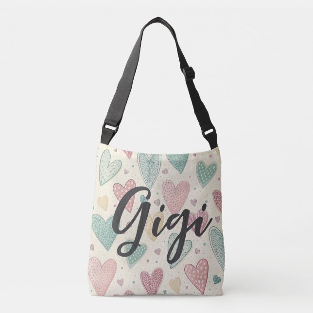 Bolsa Ajustável Coração Encantador GiGi com Doodle (Frente)