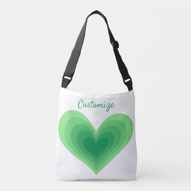 Bolsa Ajustável Coração Verde Sage Thunder_Cove (Frente)