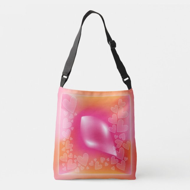 Bolsa Ajustável Corações românticos pastel design (Verso)