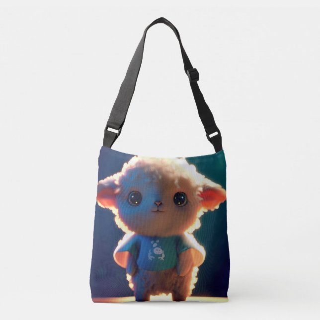 Bolsa Ajustável Cordeiro bonito com camiseta (Frente)