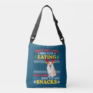 Bolsa Ajustável Corgi Ugly Christmas They See You're Eating Xmas