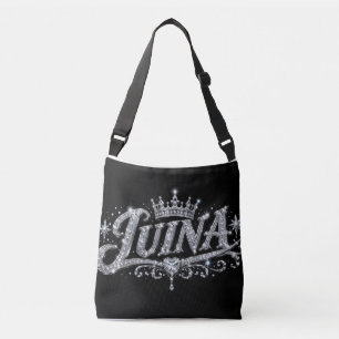 Bolsa Ajustável Coroa de Diamante de Luxo LUINA com Nome Personali