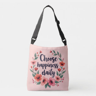 Bolsa Ajustável Coroa Floral Escolha a Felicidade Diariamente