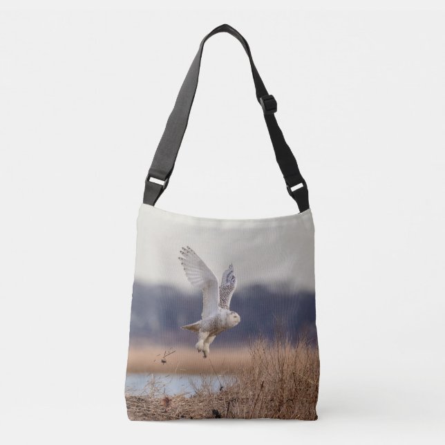 Bolsa Ajustável Coruja de neve decolando (Frente)