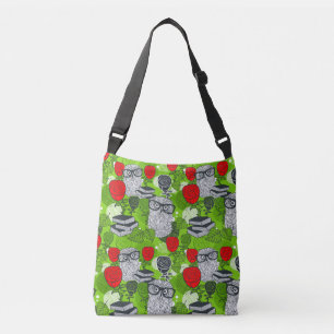 Bolsa Ajustável Coruja nas rosas vermelhas