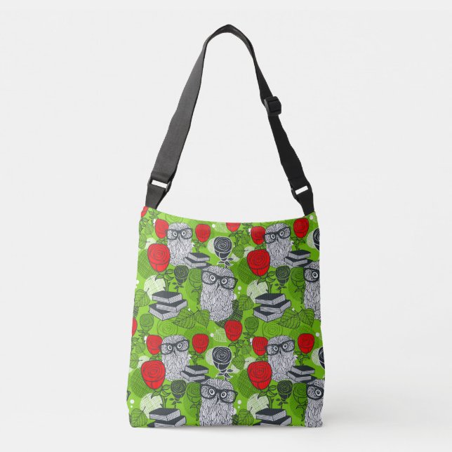 Bolsa Ajustável Coruja nas rosas vermelhas (Frente)