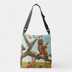 Bolsa Ajustável Coruja no outono do Maple Design - Pássaro Incríve