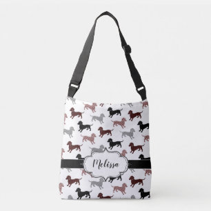 Bolsa Ajustável Costume dos Dachshunds do damasco retro