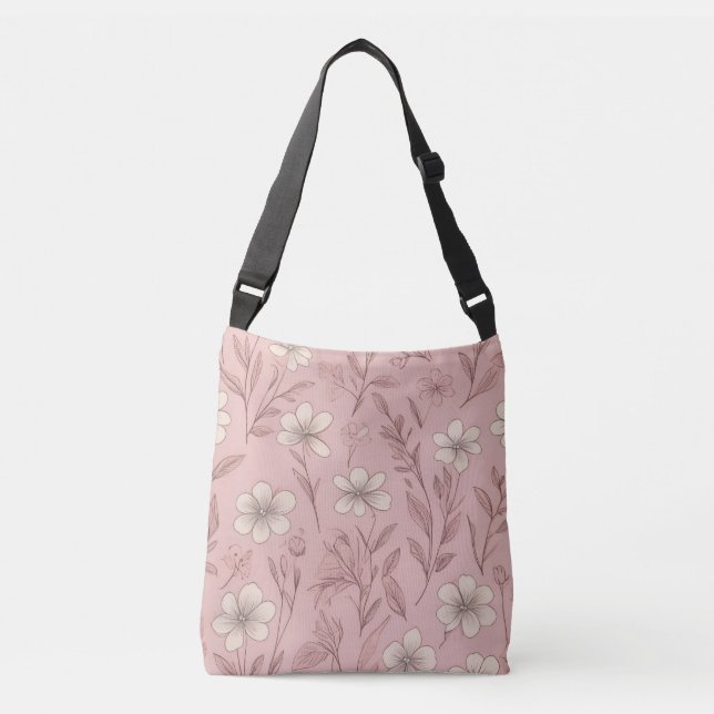 Bolsa Ajustável Cottage Floral Rosa Suave (Frente)