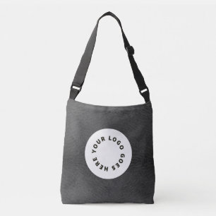Bolsa Ajustável Couro Preto Escuro Com Logotipo