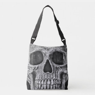 Bolsa Ajustável Crânio Gótico Preto E Grunge Branco Legal