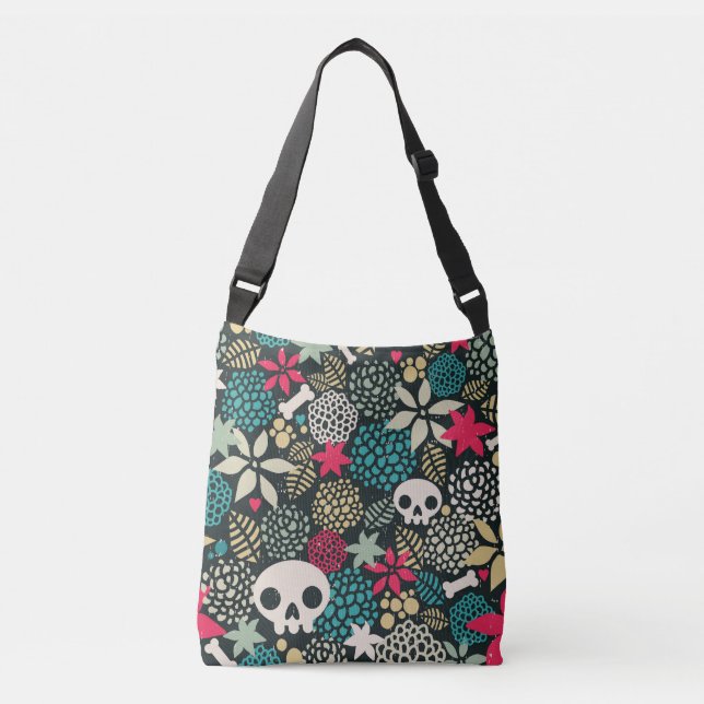 Bolsa Ajustável Crânio nas flores (Frente)