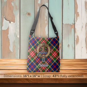 Bolsa Ajustável Crest do Clã Christie sobre Tartan