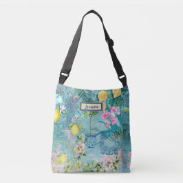 Bolsa Ajustável Crochio-azul-turquesa-siciliana-citrinos florais