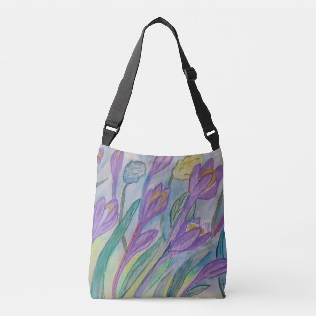 Bolsa Ajustável Crocus de Primavera Abstrato (Frente)