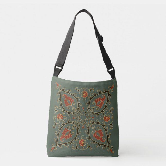 Bolsa Ajustável Crossbody Bag with Uzbek Design (Frente)