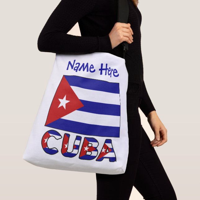 Bolsa Ajustável Cuba Azul-Escuro Bandeira Cubana Personalizado (Close Up)