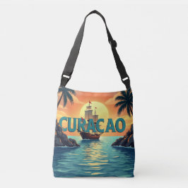 Bolsa Ajustável Curacao sailing ship sunset