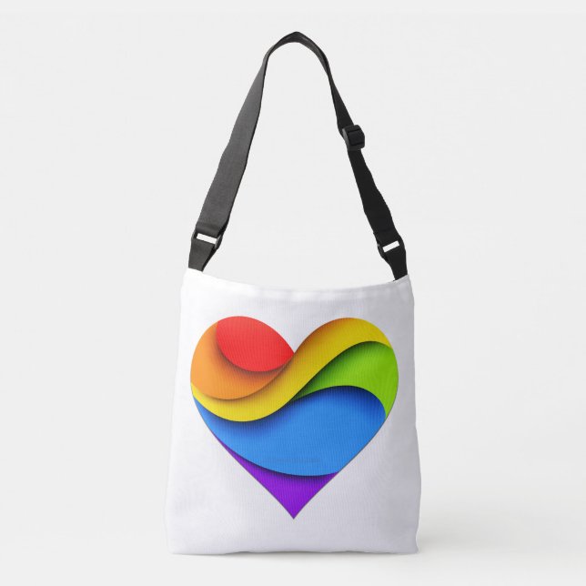 Bolsa Ajustável Curvas cardíacas de orgulho de SlipperyJoe forma 3 (Frente)