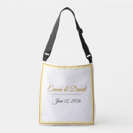 Bolsa Ajustável Custom Elegant Minimalist Wedding Names & Date 
