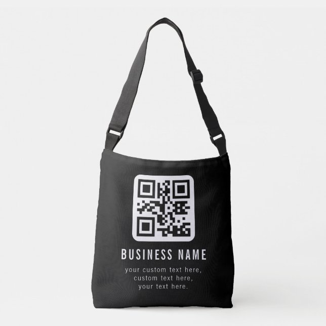 Bolsa Ajustável Customizable QR Code & Editable Text Design (Frente)