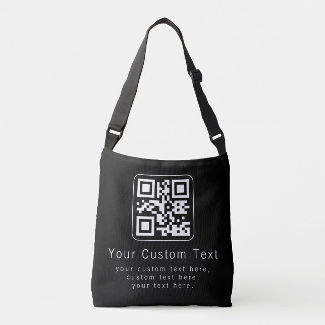 Bolsa Ajustável Customizable QR Code & Editable Text Template (Frente)