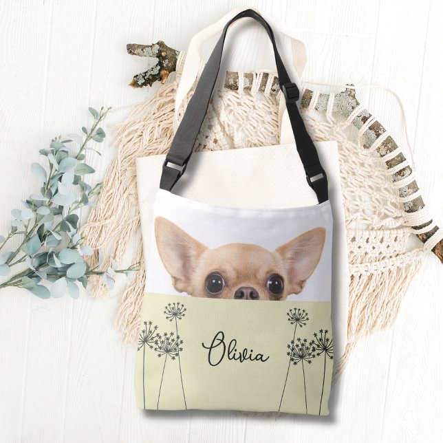Bolsa Ajustável Cute Chihuahua Dandelion Personalized Crossbody (Criador carregado)
