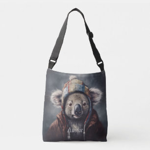 Bolsa Ajustável Cute Coala com Chapéu de Inverno Nome Personalizad