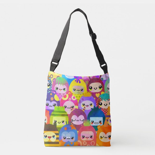 Bolsa Ajustável Cute Colorful Cartoon People Characters (Frente)