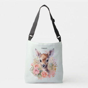 Bolsa Ajustável Cute Deer Cercado Por Rosas