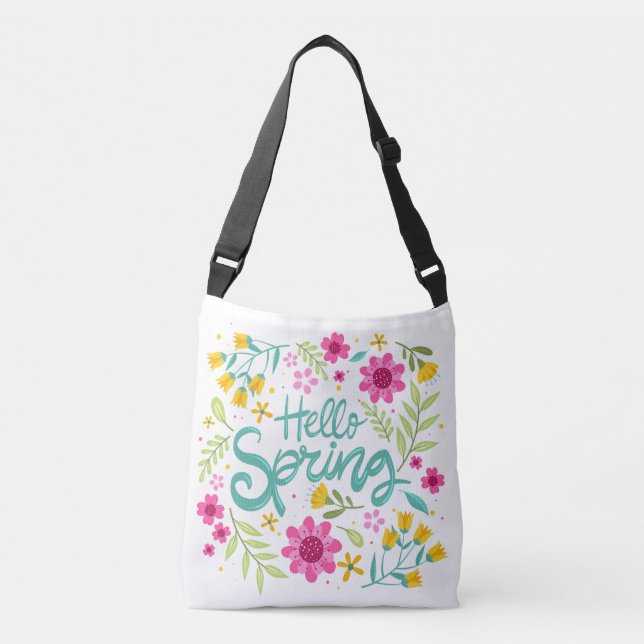 Bolsa Ajustável Cute Hello Spring Corssbody (Frente)