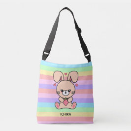 Bolsa Ajustável Cute Kawaii Strawberry Bunny Rabbit Striped