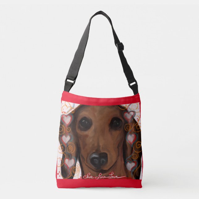BOLSA AJUSTÁVEL DACHSHUND VERMELHO          (Frente)