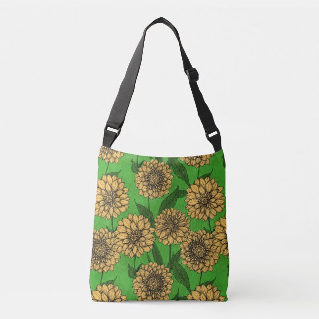 Bolsa Ajustável Dahlias em amarelo e verde (Frente)