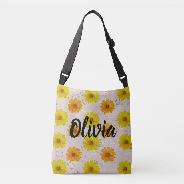 Bolsa Ajustável Daisy floral bouquet (Frente)