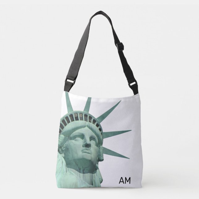 Bolsa Ajustável Dama Liberdade e monograma em branco (Frente)