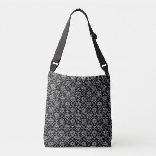 Bolsa Ajustável Damasco preto e de prata