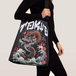 Bolsa Ajustável Dança do Dragão Paisagem Marítima Retro Japonesa