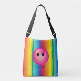 Bolsa Ajustável Decora Kei Rainbow Striped Emoji Face Sorridente