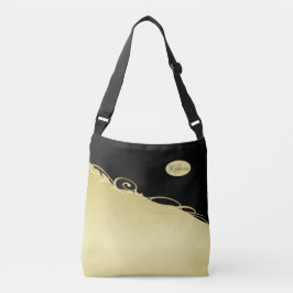 Bolsa Ajustável Decoração de ouro de luxo em ouro e preto, Monogra