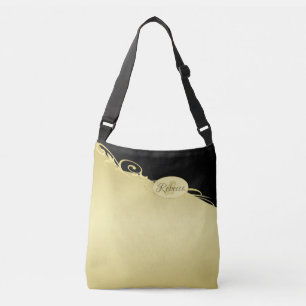 Bolsa Ajustável Decoração de ouro de luxo em ouro e preto, Monogra